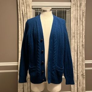 Lambswool cable knit cardigan